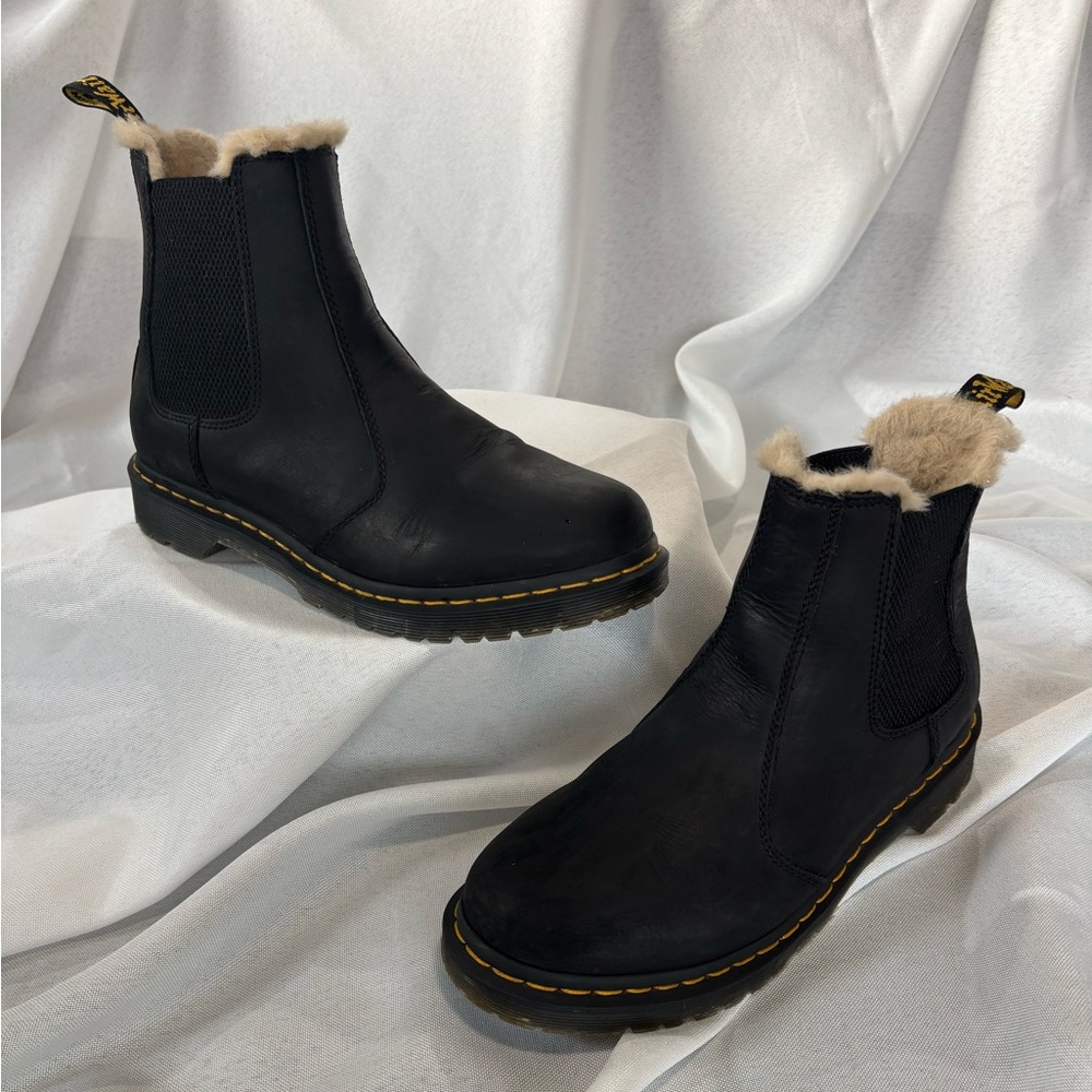 Dr. Martens Black Fur-Lined Boots